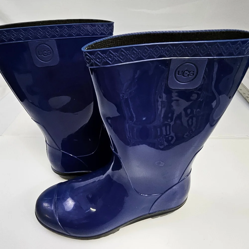 UGG Australia Rubber Rain Boots Waterproof Outdoor‎ Blue Size 6 Women's 1014452